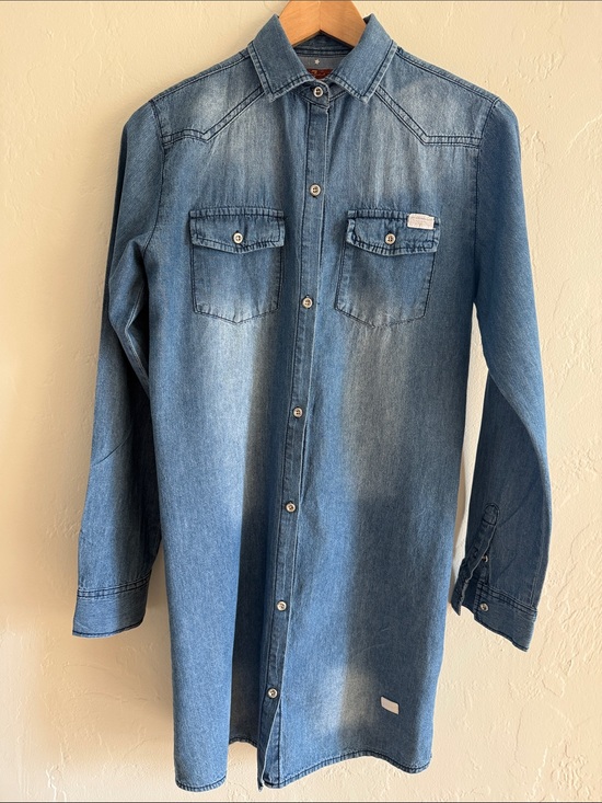 7 For All Mankind Dresses & Skirts - 7 For All Mankind Light Blue Denim Button-Down Mini Dress